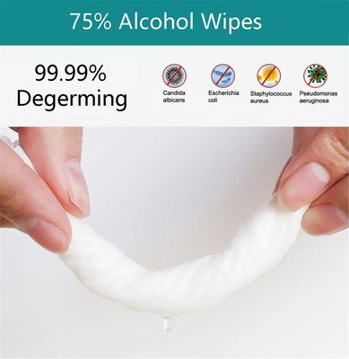 Chusteczki nawilżane nasączone alkoholem 75% dla osób dorosłych do sterylizacji